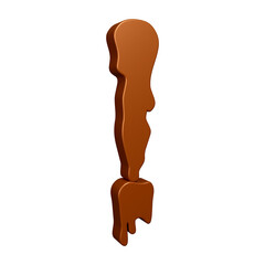 Poster - 3D chocolate exclamation mark symbol or icon design