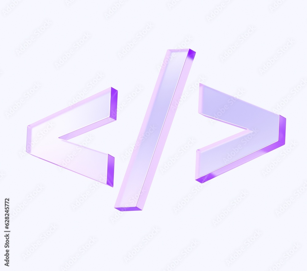 Generic Codeada Sign Graphics Design coding sign icon with colorful gradient. 3d rendering illustration for ...