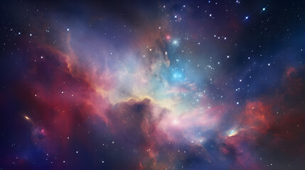 Nebula and galaxies in space. Abstract cosmos background