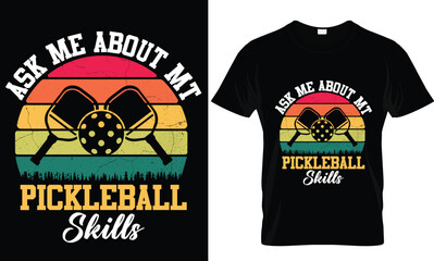 Wall Mural - Vector pickleball tshirt design or pickleballpickleball illustration. pickleball court field dimensions