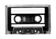 Compact Audio Cassette Tape Isolated Halftone Effect Collage Element For Mixed Media Vintage Dotted Texture Magazine Grunge Punk Style