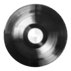 vinyl long playing record isolated retro halftone effect collage element for mixed media vintage dot