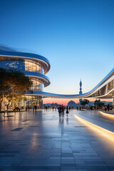 Canvas Print - modern building with empty floor at dawn