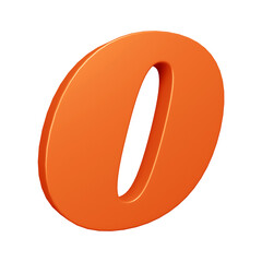 Poster - 3D orange alphabet letter o for education and text concept