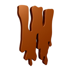 Poster - 3D chocolate alphabet letter w for education and text concept