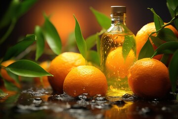Fototapete - tangerine aroma oil.