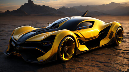 Wall Mural - Bumble Bee Concept Car - Rendered in Unreal Engine