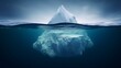 Eisberg im Meer, über und unter Wasser (Generative AI, KI)