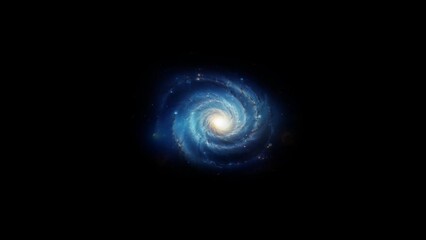 Blue galaxy in black space.