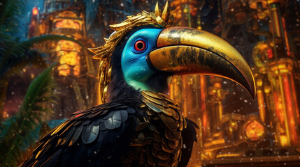 Canvas Print - Dark Beast of West Fantasy - Toucan