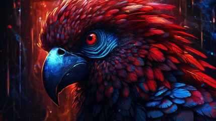 Canvas Print - Dark Beast of West Fantasy - Macaw