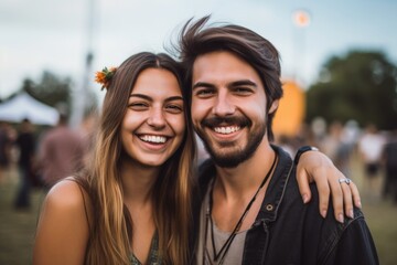 shot of a group of young friends chilling together at a concert