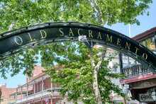 Old Sacramento Entrance Sign In Sacramento, California