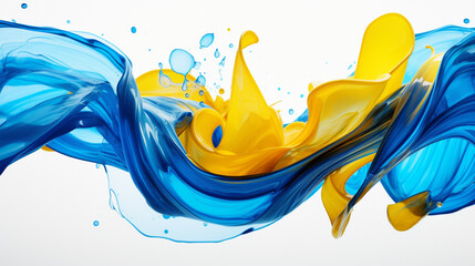 Wall Mural - Geometric Animation Art - Blue and Yellow Explosion