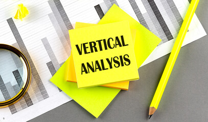 Poster - VERTICAL ANALYSIS text on sticky on sticky on chart with pen