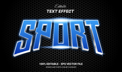 Wall Mural - sport 3d editable text effect