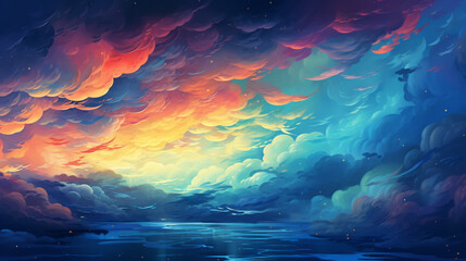 Poster - The Aurora Borealis And Clouds In The Sky