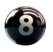 Black Snooker 8 Ball On Transparent PNG Background, Competition And Games. Generative AI