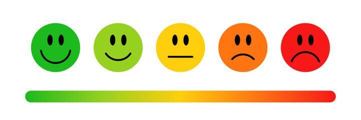 Wall Mural - feedback or rating scale with smiley icon set