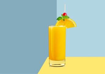 Poster - Tasty fresh Orange cocktail drink in glass