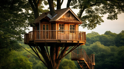 Canvas Print - Wooden Tree House