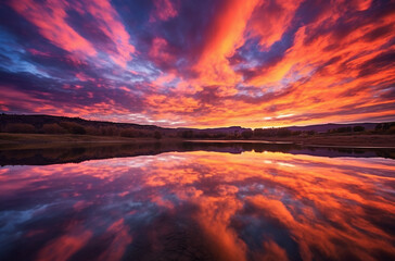 Wall Mural - Beautiful Sunrise Reflections in Water