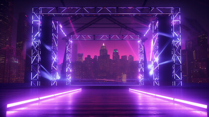 Poster - Urban Stage with Purple Lights