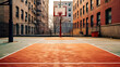 Photo of new york streetball court. Generative AI