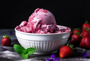 Wall Mural - strawberry ice cream