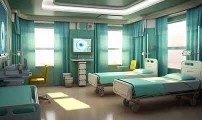 Sticker - interior of a hospital