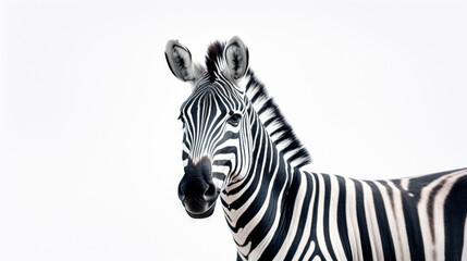 Poster - zebra head isolated on white