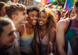 © Aryanedi - group of young people celebrating Gay Pride Festival day outdoors