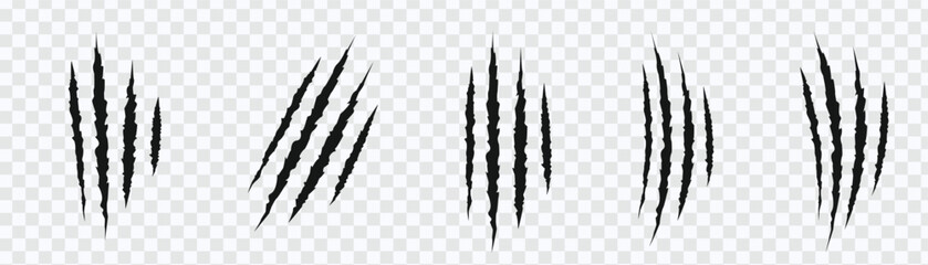 animals claw scratches icons set, claw scratch icon set. animal scratches. claws silhouette, vector