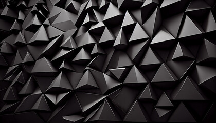 panoramic black triangles mosaic background ai generated image