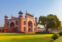 The Great Gate Is The Entrance Building Into The Taj Mahal Complex In Agra, India.