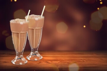 Canvas Print - Tasty sweet cold coffee frappe in glass