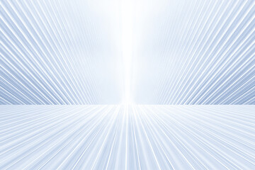 Poster - Blue and white lines extending forward, artificial architectural Spaces,3D rendering