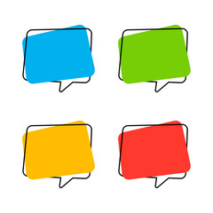 Set of Abstract Speech Bubble Box Labels