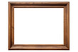 © NadinMich - Dark wooden picture frame isolated on white background with empty space for image. Mockup for design, photo, poster.