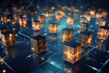 Network Of Interconnected Cubes Symbolizing Blockchain