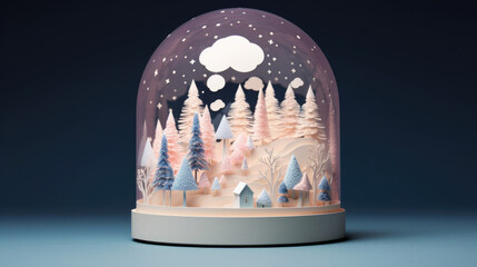 christmas decoration pastel color all made by Paper Art with Xmas concept