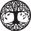 © HQ-GRAPHICS - tree of life black on white background vector logo lasercut