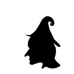 Canvas Print - Witch head Silhouette 