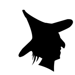 Canvas Print - Witch head Silhouette 