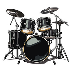 drum set kit musical instruments illustration