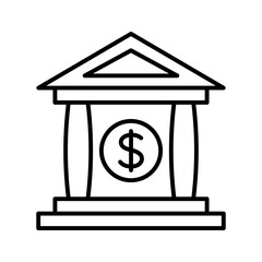 Wall Mural - Bank building dollar icon. Banking, finance concept.