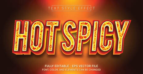 Canvas Print - Hot Spicy Text Style Effect. Editable Graphic Text Template.