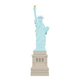 Fototapeta Miasta - Statue of Liberty flat vector illustration in color isolated on white background. An American symbol. A symbol of the United States of America. Item for tourism concept.