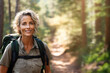 © Kalim - AI generated image of attractive mature senior woman on hiking