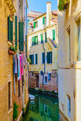 Wall Mural - Canals of Venice Italy during summer in Europe, Architecture and landmarks of Venice. Italy Europe at night